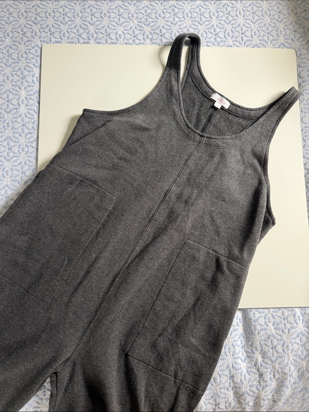 Colsie Dark Charcoal Tank Jumpsuit